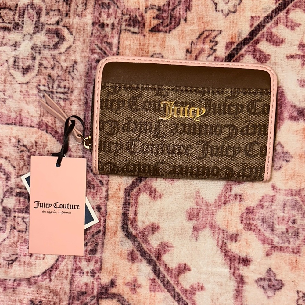 Juicy Couture Pink and Brown Logo Wallet